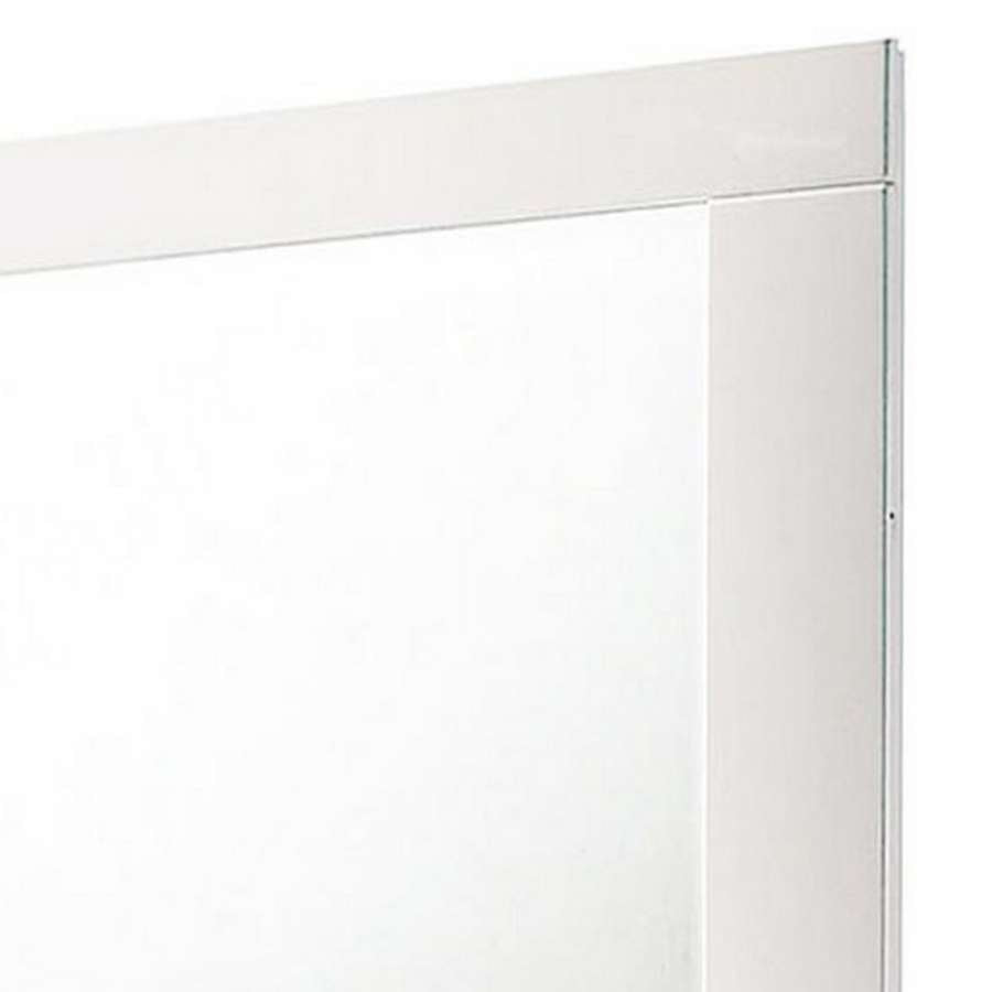 Contemporary Rectangular Wooden Mirror With Mounting Hardware, White By Benzara | Mirrors |  Modishstore  - 3