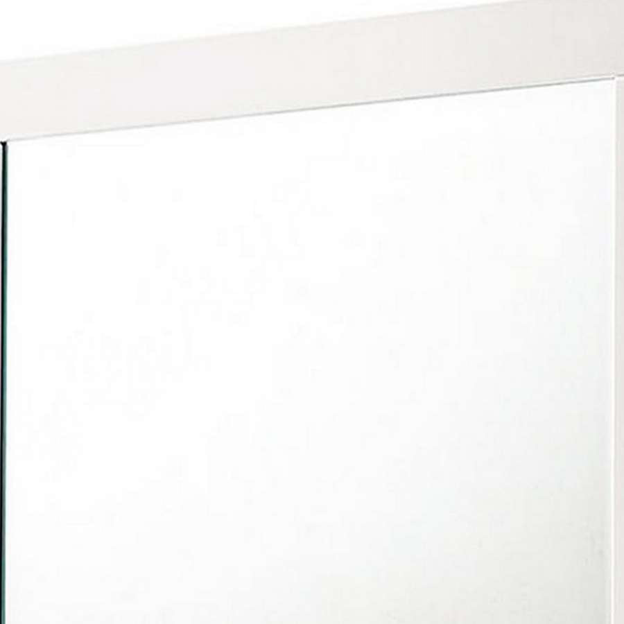 Contemporary Rectangular Wooden Mirror With Mounting Hardware, White By Benzara | Mirrors |  Modishstore  - 5
