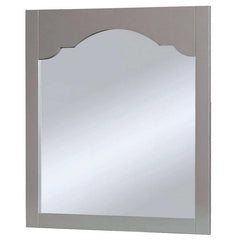 Wooden Encasing Mirror With Arched Design Top, Gray By Benzara