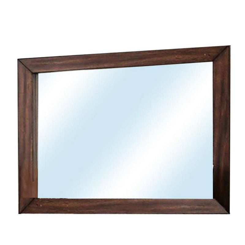 46 Inch Rectangular Burned Wood Design Modern Mirror, Brown By Benzara | Mirrors |  Modishstore 