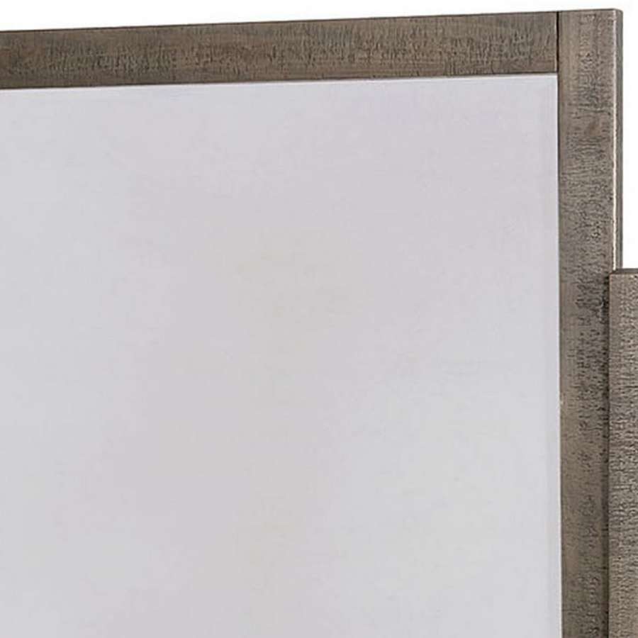 51 Inch Rustic Wooden Mirror With Tilting Frame, Gray By Benzara | Mirrors |  Modishstore  - 4