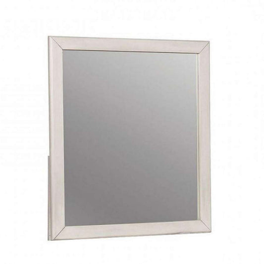 32 Inch Transitional Style Wooden Frame Mirror, White By Benzara | Mirrors |  Modishstore 