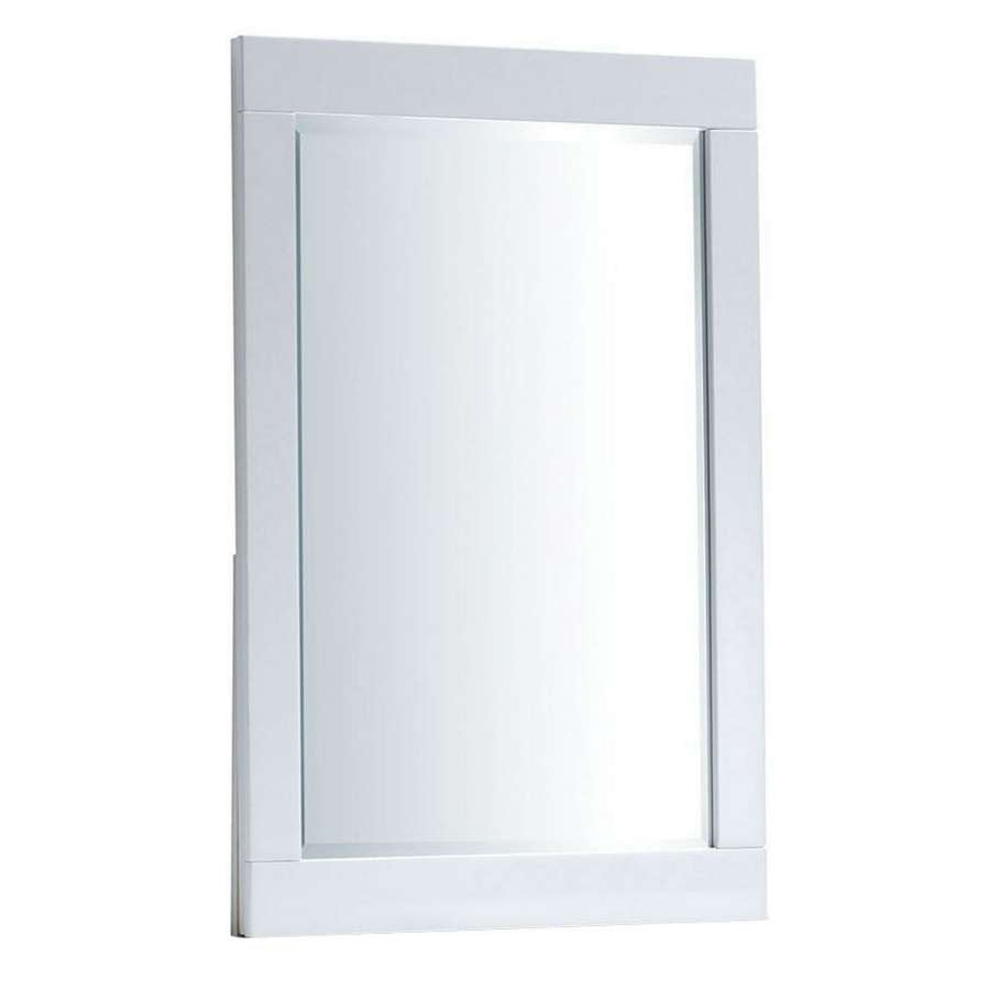 27 Inch Contemporary Wooden Frame Rectangular Mirror, White By Benzara | Mirrors |  Modishstore 