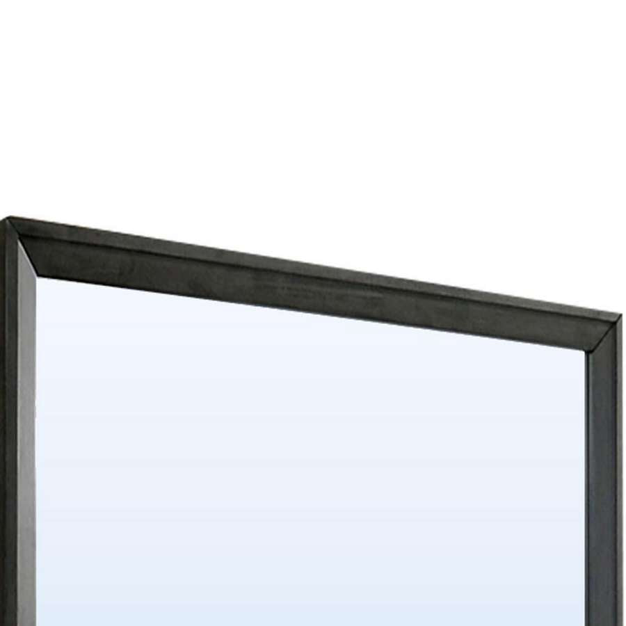 45 Inch Rectangular Wooden Frame Contemporary Mirror, Gray By Benzara | Mirrors |  Modishstore  - 4