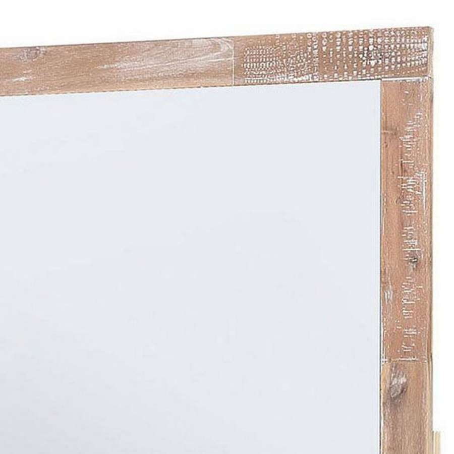 40 Inch Rustic Style Wooden Frame Square Mirror, Gray By Benzara | Mirrors |  Modishstore  - 3