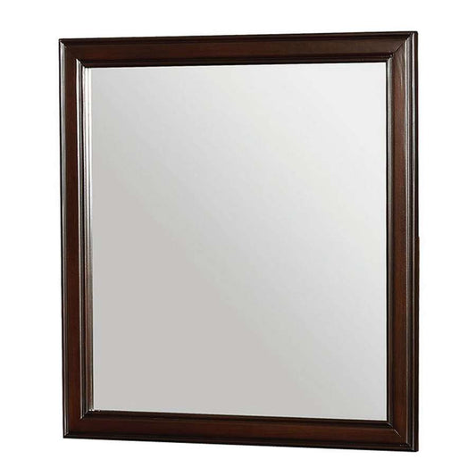 35 Inch Transitional Style Wooden Frame Mirror, Cherry By Benzara | Mirrors |  Modishstore 