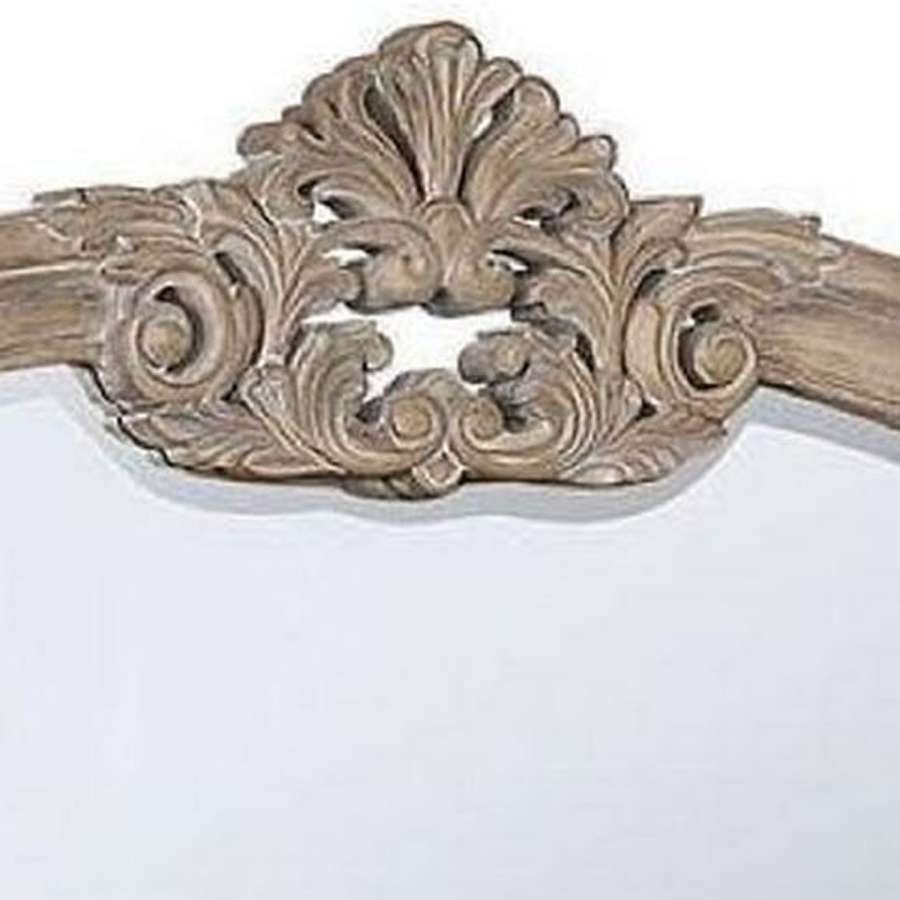 47.25 Inches Crown Top Molded Mirror, Natural Brown By Benzara | Mirrors |  Modishstore  - 3