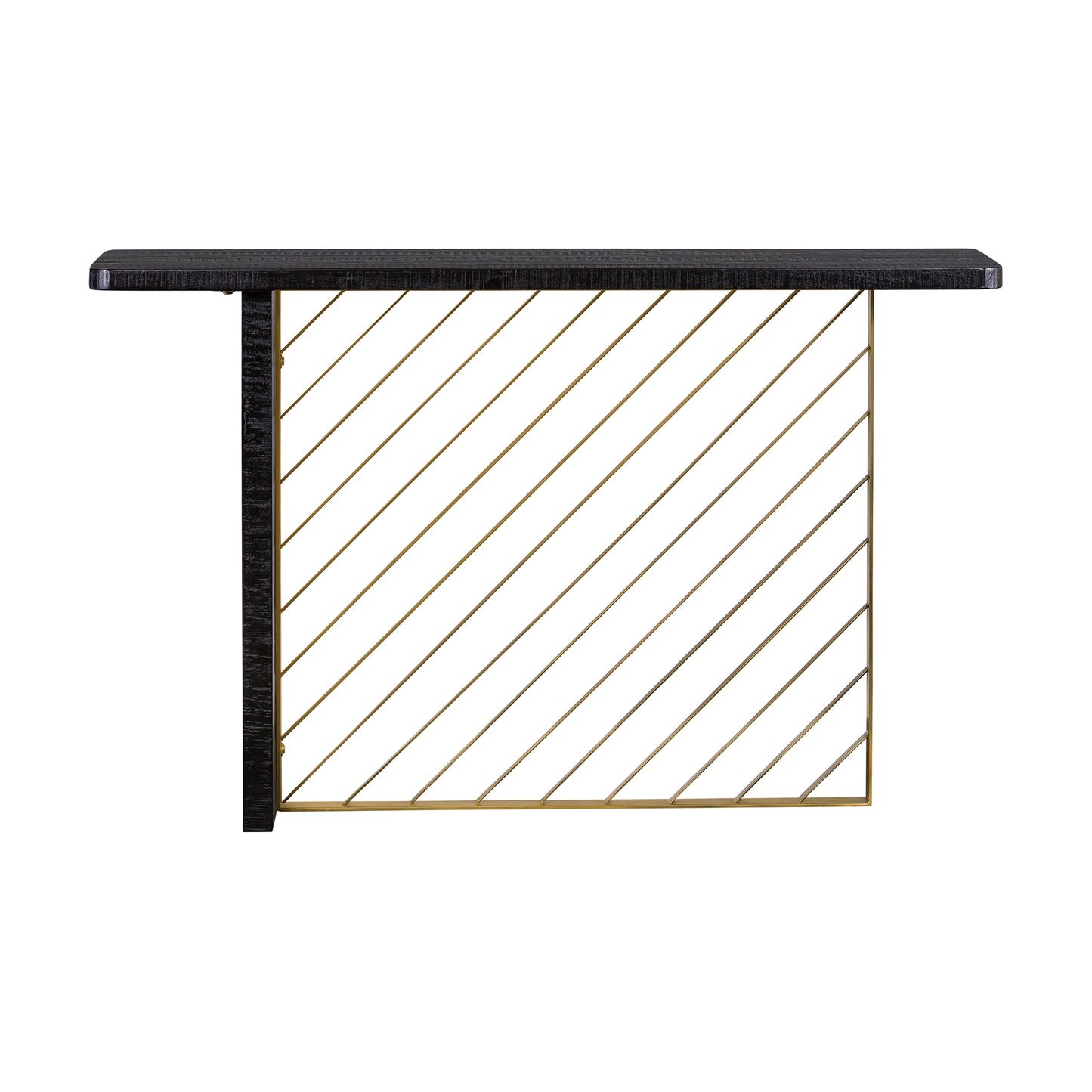 Wooden Console Table With Metal Accents Gold And Black By Benzara | Console Tables | Modishstore - 3