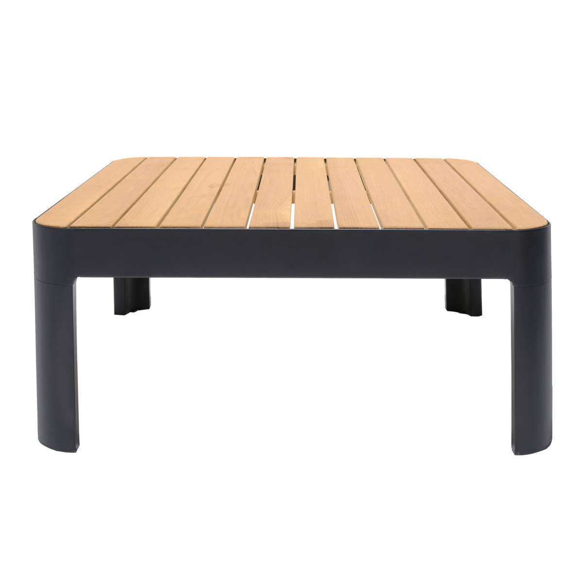 Square Outdoor Coffee Table With Slatted Table Top, Gray By Benzara | Outdoor Tables |  Modishstore 