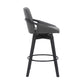 27 Inches Leatherette Swivel Counter Stool With Angled Legs Black By Benzara | Stools | Modishstore - 3