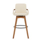 30 Inches Leatherette Swivel Barstool Cream And Brown By Benzara | Bar Stools & Tables | Modishstore - 2