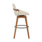 30 Inches Leatherette Swivel Barstool Cream And Brown By Benzara | Bar Stools & Tables | Modishstore - 3