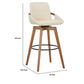 30 Inches Leatherette Swivel Barstool Cream And Brown By Benzara | Bar Stools & Tables | Modishstore - 5