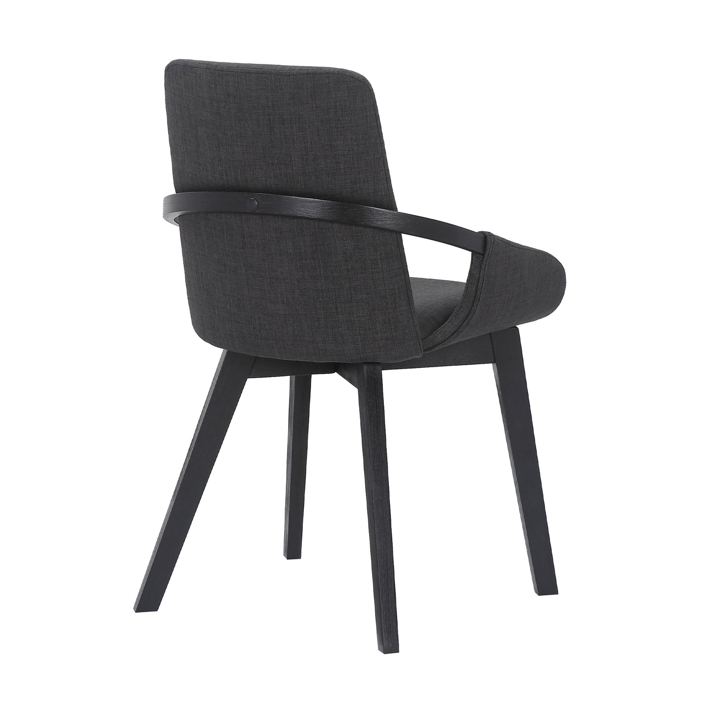 19 Inches Fabric Upholstered Dining Chair With Bucket Seat Black By Benzara | Dining Chairs | Modishstore - 4