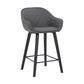 26 Inches V Stitched Leatherette Bucket Seat Counter Stool Gray By Benzara | Stools | Modishstore