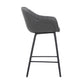 26 Inches V Stitched Leatherette Bucket Seat Counter Stool Gray By Benzara | Stools | Modishstore - 3