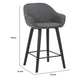 26 Inches V Stitched Leatherette Bucket Seat Counter Stool Gray By Benzara | Stools | Modishstore - 5