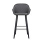 29.5 Inches V Stitched Leatherette Bucket Seat Barstool Gray By Benzara | Bar Stools & Tables | Modishstore - 2