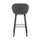 29.5 Inches V Stitched Leatherette Bucket Seat Barstool Gray By Benzara | Bar Stools & Tables | Modishstore - 4
