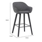 29.5 Inches V Stitched Leatherette Bucket Seat Barstool Gray By Benzara | Bar Stools & Tables | Modishstore - 5
