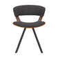 18 Inches Curved Padded Dining Chair With Angled Legs Brown And Black By Benzara | Dining Chairs | Modishstore