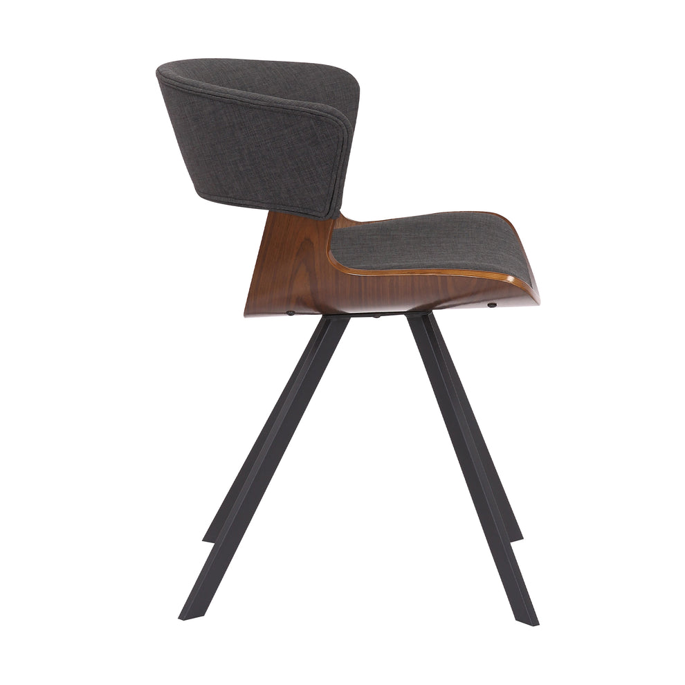 18 Inches Curved Padded Dining Chair With Angled Legs Brown And Black By Benzara | Dining Chairs | Modishstore - 2