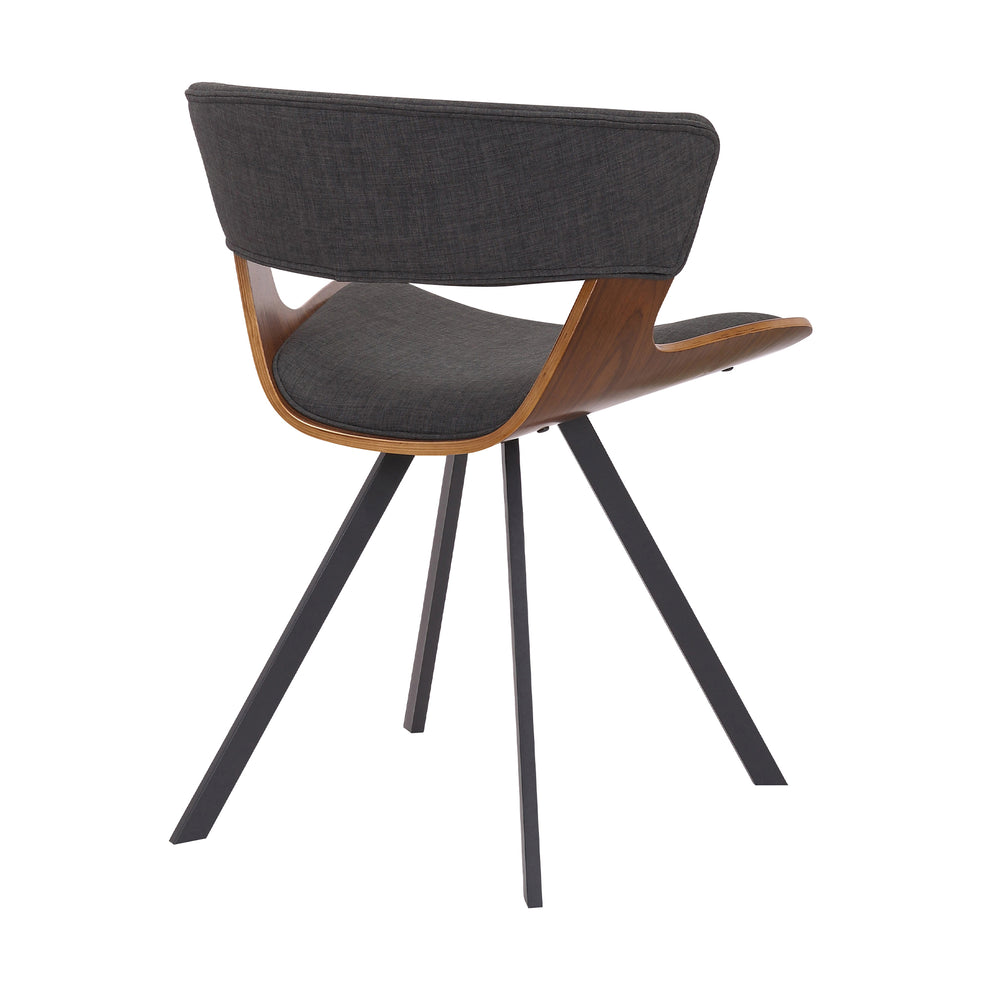 18 Inches Curved Padded Dining Chair With Angled Legs Brown And Black By Benzara | Dining Chairs | Modishstore - 3
