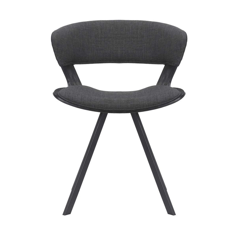 18 Inches Curved Padded Dining Chair With Angled Legs, Black By Benzara | Dining Chairs |  Modishstore 