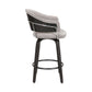 26 Inch Round Seat Velvet Barstool, Gray And Black By Benzara | Bar Stools |  Modishstore  - 3