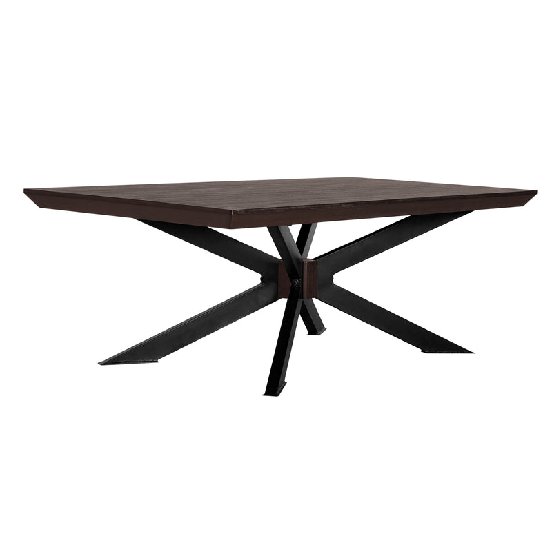 Wooden Coffee Table With Intersected Double X Shaped Legs Brown And Black By Benzara | Coffee Tables | Modishstore