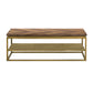 46 Inch Wooden And Metal Coffee Table, Brown And Brass By Benzara | Coffee Tables |  Modishstore 