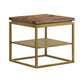 20 Inch Wooden And Metal Side Table, Brown And Brass By Benzara | Side Tables |  Modishstore  - 3