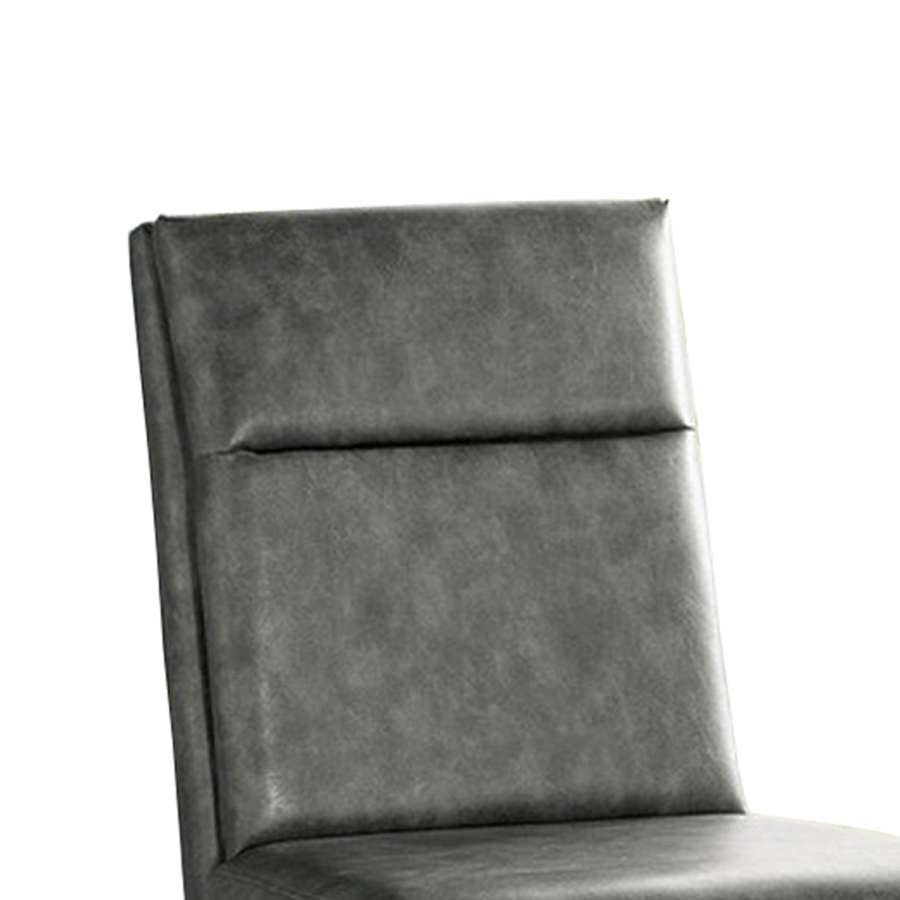 Wooden Counter Height Chairs With Padded Backrest, Set Of 2, Gray And Black By Benzara | Counter Chairs |  Modishstore  - 3