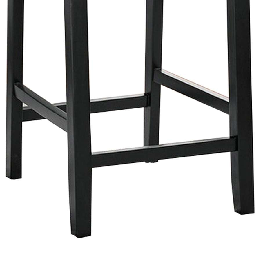 Wooden Counter Height Chairs With Padded Backrest, Set Of 2, Gray And Black By Benzara | Counter Chairs |  Modishstore  - 5