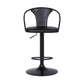 Adjustable Leatherette Swivel Barstool With Curved Back, Black By Benzara | Bar Stools |  Modishstore 
