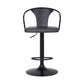 Adjustable Leatherette Swivel Barstool With Curved Back, Gray By Benzara | Bar Stools |  Modishstore 