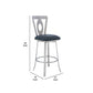30 Inches Leatherette Barstool With Oval Cut Out, Silver By Benzara | Bar Stools |  Modishstore  - 2