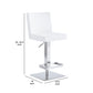 Leatherette Swivel Barstool With Adjustable Height White By Benzara | Bar Stools & Tables | Modishstore - 5