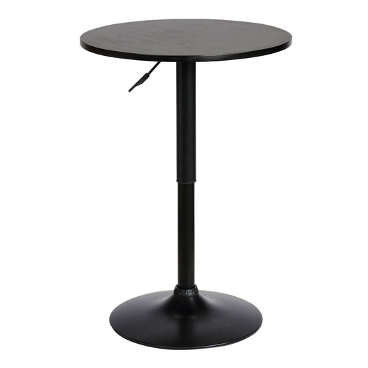 24 Inches Round Adjustable Pub Table With Metal Base, Black By Benzara | Bar Stools |  Modishstore 