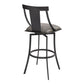 26 Inches Leatherette Counter Stool With Fiddle Back Gray By Benzara | Bar Stools & Tables | Modishstore - 2