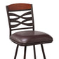 30 Inches Leatherette Barstool With Ornate Cut Outs, Brown By Benzara | Bar Stools |  Modishstore  - 3