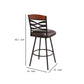 30 Inches Leatherette Barstool With Ornate Cut Outs, Brown By Benzara | Bar Stools |  Modishstore  - 5