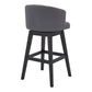 26 Inches Button Tufted Fabric Padded Swivel Counter Stool Gray By Benzara | Bar Stools & Tables | Modishstore - 3