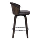 26" Channel Stitched Faux Leather Barstool With Tapered Legs Brown By Benzara | Bar Stools & Tables | Modishstore - 3
