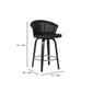 26" Channel Stitched Faux Leather Barstool With Tapered Legs Brown By Benzara | Bar Stools & Tables | Modishstore - 5