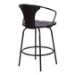 36.5" Industrial Metal Frame Barstool With Wooden Seat Black By Benzara | Bar Stools & Tables | Modishstore - 4