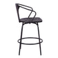 40" Industrial Metal Frame Barstool With Wooden Seat Black By Benzara | Bar Stools & Tables | Modishstore - 3