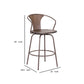 40" Industrial Metal Frame Barstool With Wooden Seat Brown By Benzara | Bar Stools & Tables | Modishstore - 5