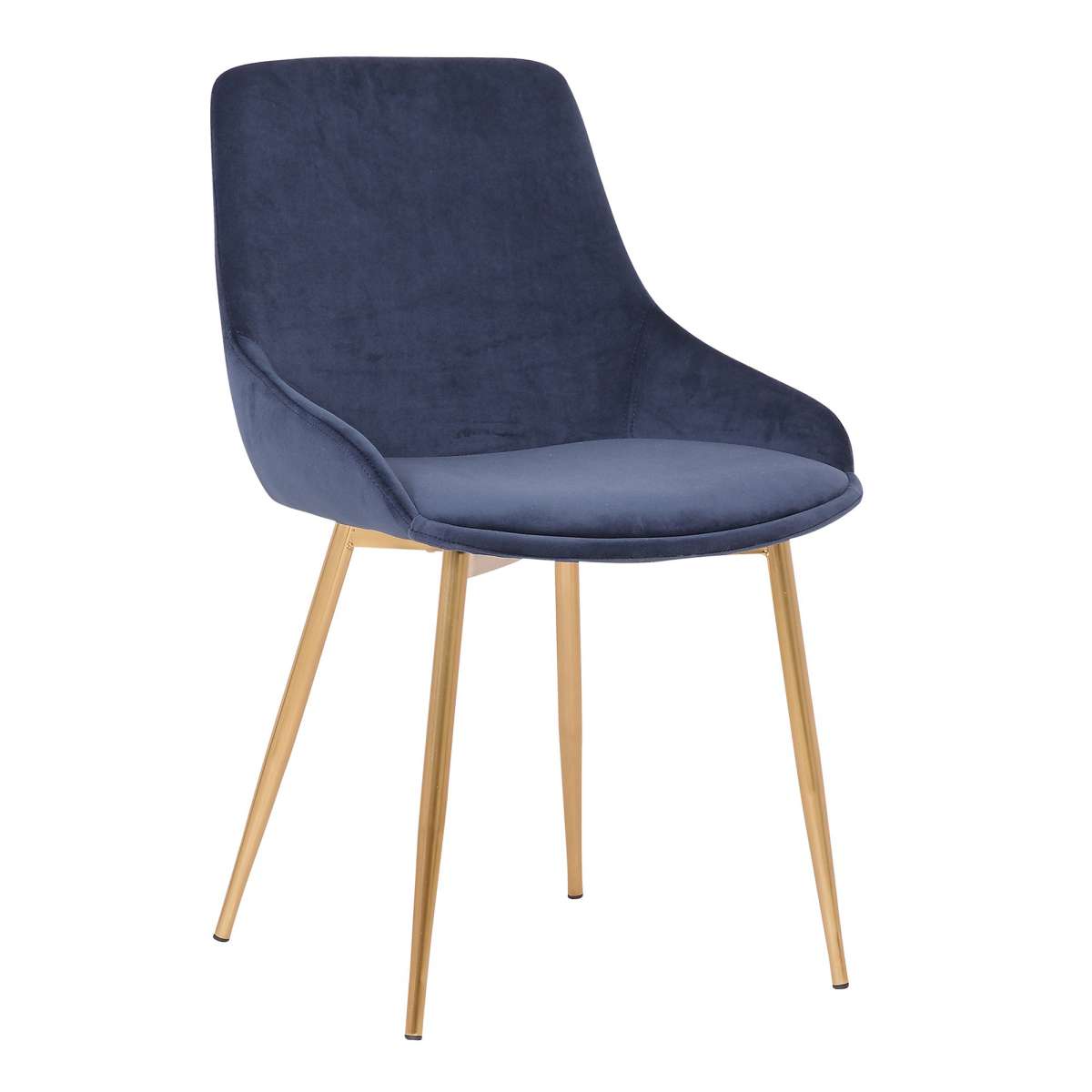 Countered Fabric Upholstered Dining Chair With Sleek Metal Legs, Blue By Benzara | Dining Chairs |  Modishstore 