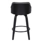 26 Inch Wooden And Leatherette Swivel Barstool Black And Gray By Benzara | Bar Stools & Tables | Modishstore - 3